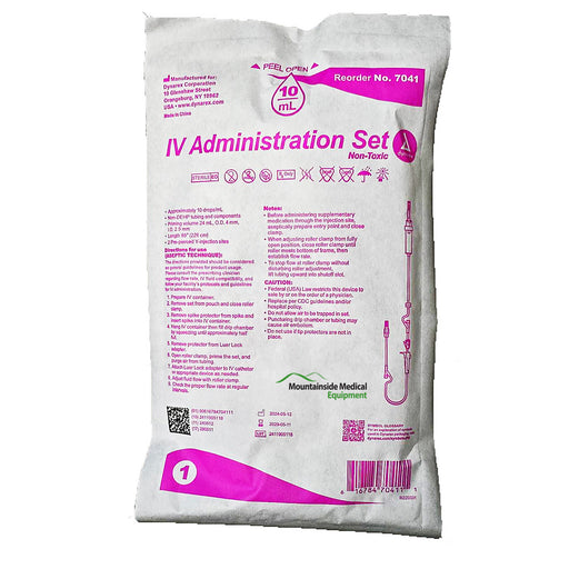 IV Administration Set Primary Set 10 Drop with 2 Pre-Pierced Y-Injection Ports for versatile fluid delivery and medication administration.