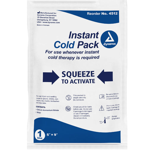 Instant Cold Pack Disposable Large 5 x 9 inch Size