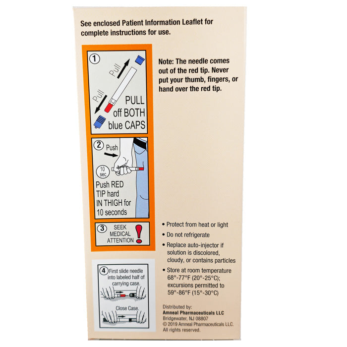 Instructions for Epinephrine Auto-Injector 0.15 mg, detailing emergency usage for anaphylaxis and severe allergic reaction management.