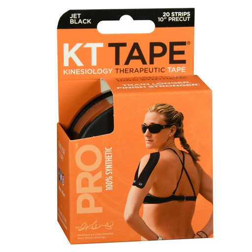 KT Tape Kinesiology Tape 10" Pro Strips Jet Black Color