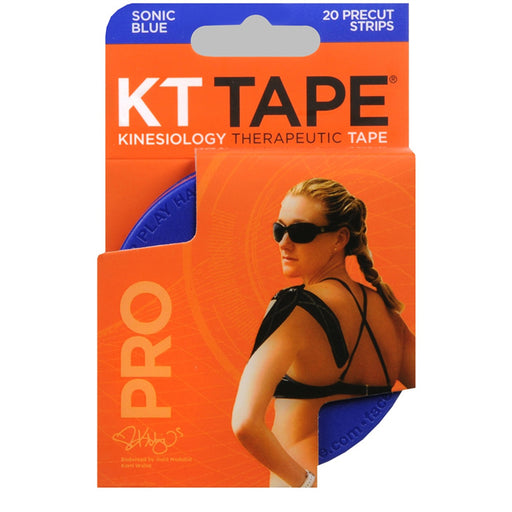KT Tape Kinesiology Tape 10" Pro Strips Sonic Blue Color 20 Strips