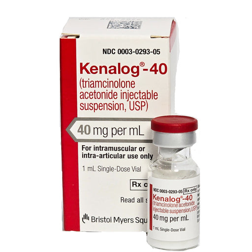 Kenalog 40 Injection (40 mg per 1 mL) Single-dose Vial for treating inflammation, allergies, and joint pain effectively.