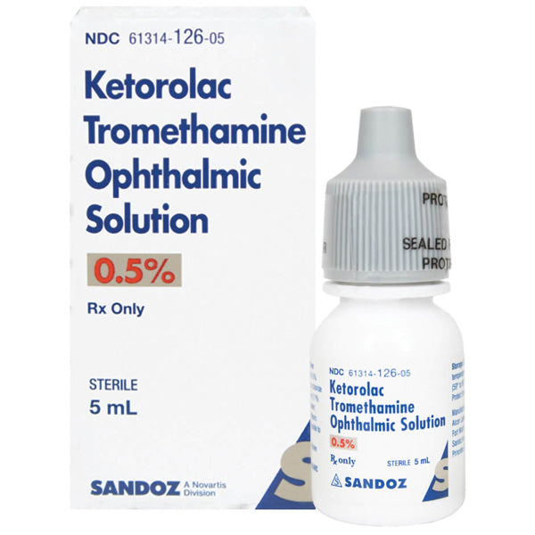 Ketorolac Tromethamine 0.5% Eye Drops Ophthalmic Solution 5 mL