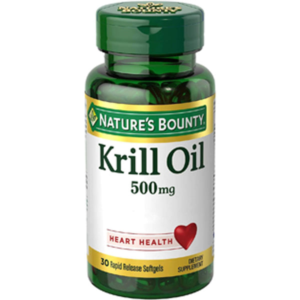 Krill Oil 500mg Omega 3 Fatty Acid with EPA DHA Softgels 30 Bottle Mountainside Medical Equipment