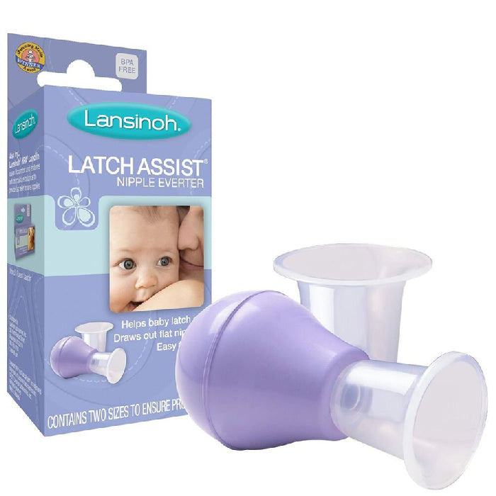  Lansinoh LatchAssist Nipple Everter for Breastfeeding with 2  Flange Sizes (19mm & 24mm) and Protective Case : Nursing Bra Pads : Baby