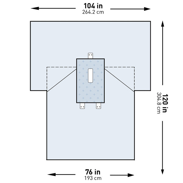 Laparotomy Abdominal Drapes 102 x 76 x 120 Inch Surgical Procedure Drapes, Sterile