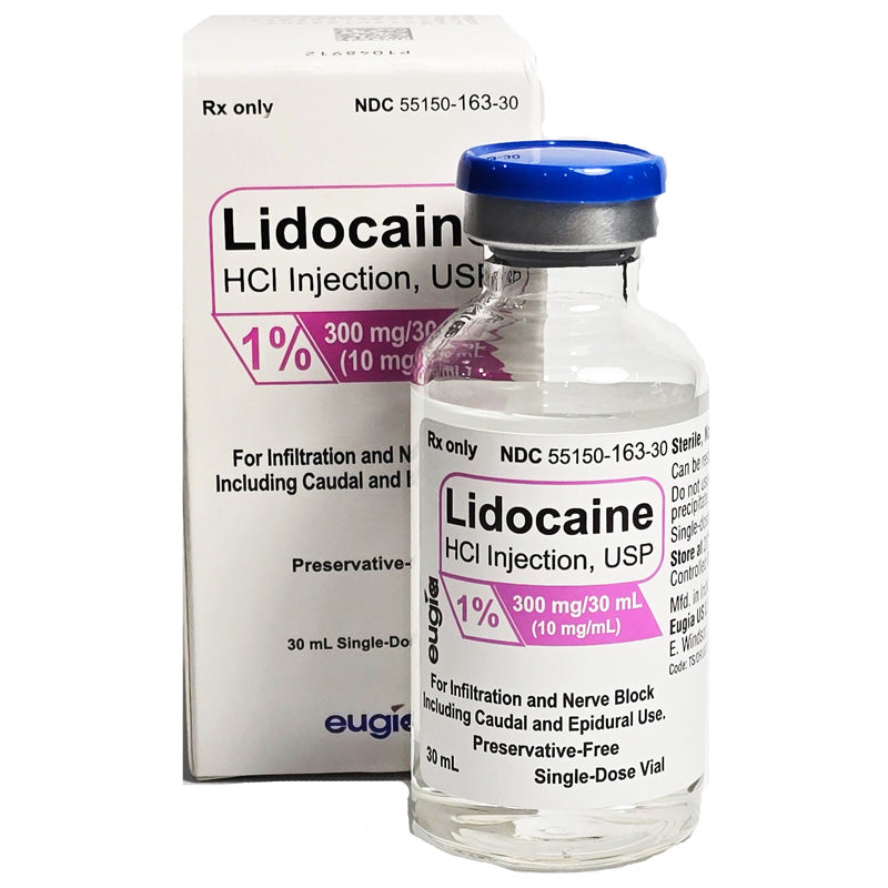 Lidocaine 1% Hydrochloride For Injection 30 mL b y Eugia NDC 55150-0163-30