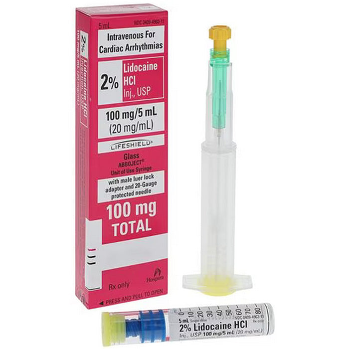 Lidocaine 2% for Injection, 5mL ABBOJECT Glass Syringe, (EACH) 