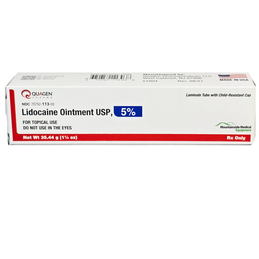 Lidocaine Ointment 5% Topical Numbing 35.44 grams by Quagen NDC 70752-0113-03