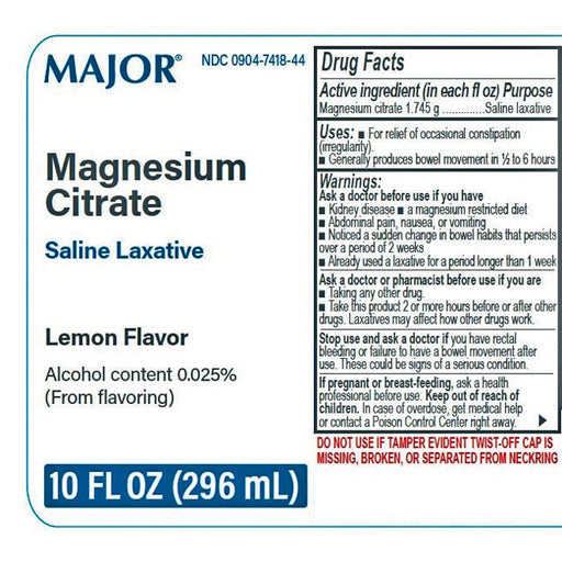 Magnesium Citrate Saline Laxative with Lemon Flavor