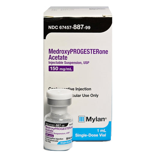 Medroxyprogesterone Acetate Injection vial for birth control, offers hormonal regulation and effective long-term contraception management.