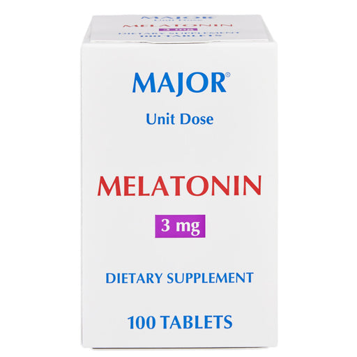 Melatonin 3 mg Unit Dose Tablets (10 Packs of 10) by Major Pharmaceuticals
