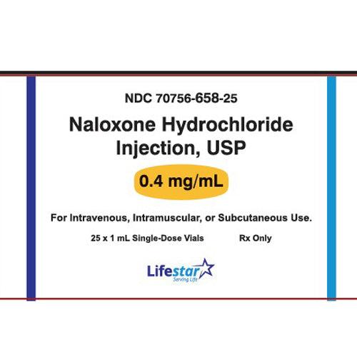 Naloxone Hydrochloride Injection 0.4 mg SDV 1 ml x 25-tray by Lifestar