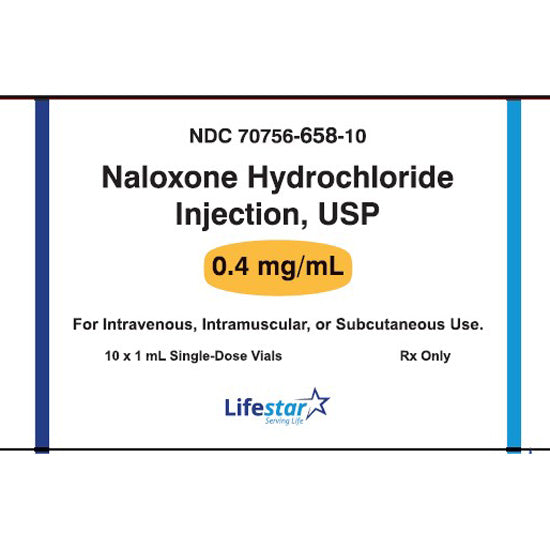 Naloxone Hydrochloride Injection 0.4 mg by Lifestar 70756-658-10