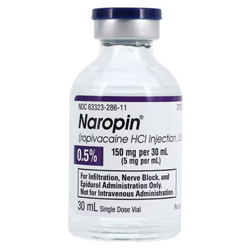 Naropin Ropivacaine HCl 0.5% for Injection 5 mg / mL Single-Dose Vial Preservative Free 20 mL