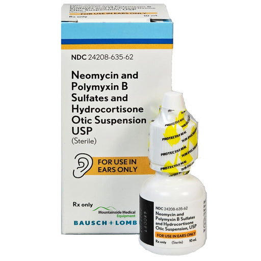 Neomycin Polymyxin B Sulfates and Hydrocortisone 3.5% Otic Suspension Eye Drops by Bausch Lomb NDC 24208-0635-62