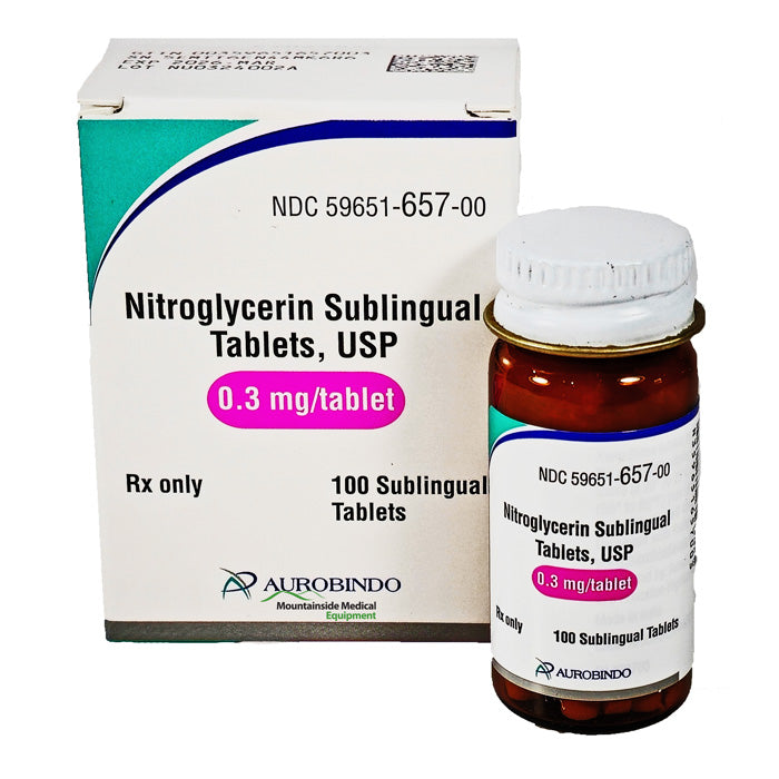 Nitroglycerin Sublingual Tablets 0.3 mg for rapid angina relief, enhancing heart function and supporting cardiovascular health.