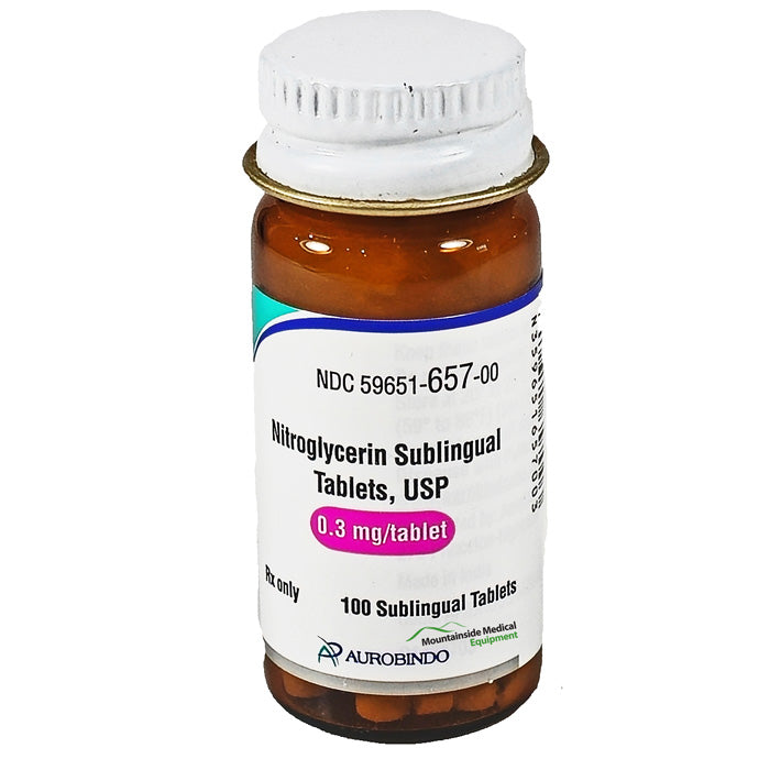 Nitroglycerin Sublingual Tablets 0.3 mg for quick angina relief, crucial in enhancing heart function and overall cardiovascular support.