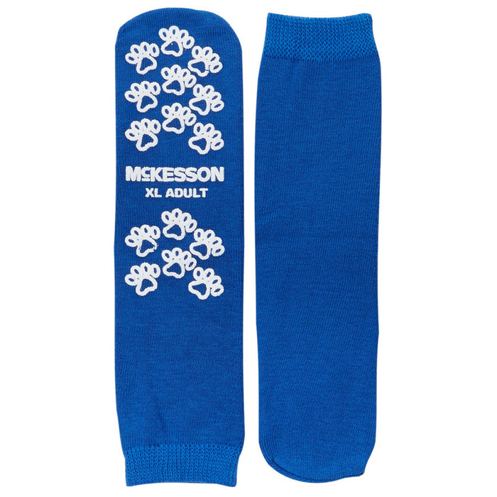 Non Skid Patient Socks X-Large Royal Blue McKesson 40-3816