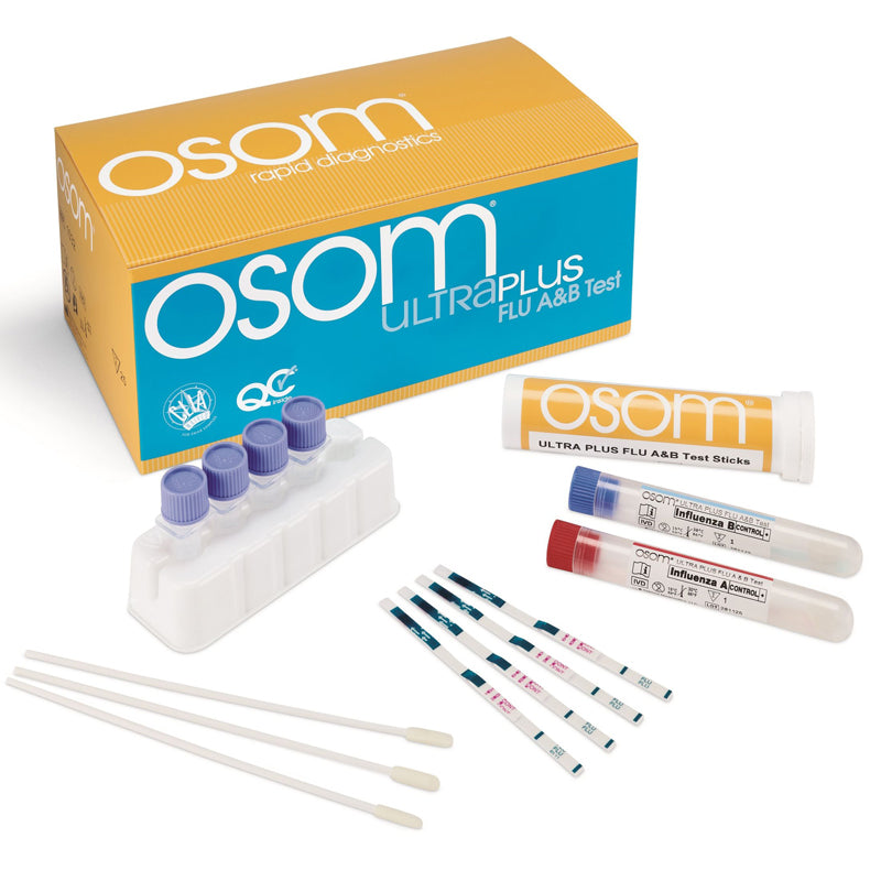 OSOM Ultra Plus Flu A+B Rapid Testing Kit, 25 Test Per Box