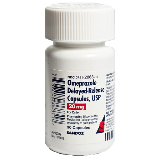 Omeprazole 20mg Delayed-Release Capsules by Sandoz NDC 00781-2868-31