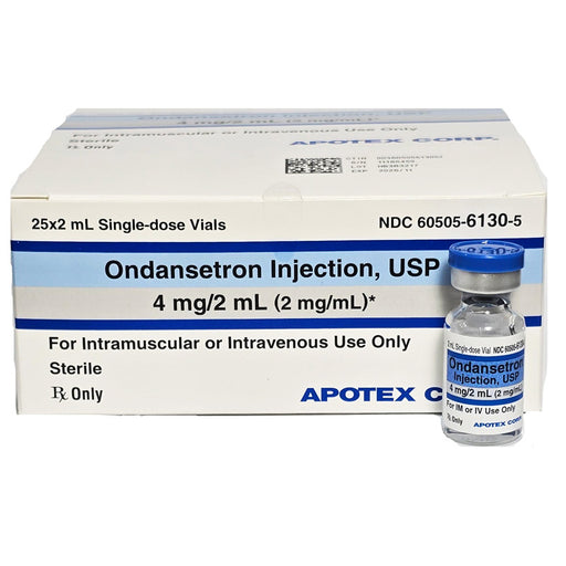 Ondansetron Injection 4 mg vial for effective anti-nausea treatment, combating post-surgery, chemotherapy, and radiation-related vomiting.