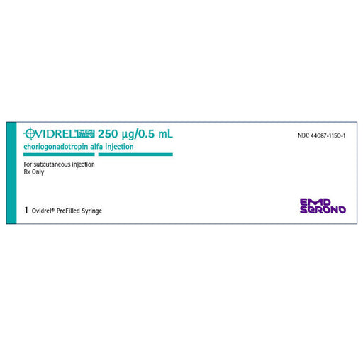 Ovidrel Injection Prefilled Syringe 250 mcg (Choriogonadotropin Alfa Injection) by EMD Serono 0.5 mL