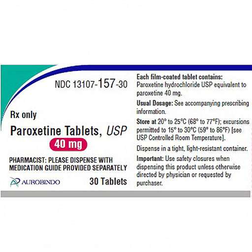 Paroxetine HCL 40 mg Tablets by Aurobindo 30 Count