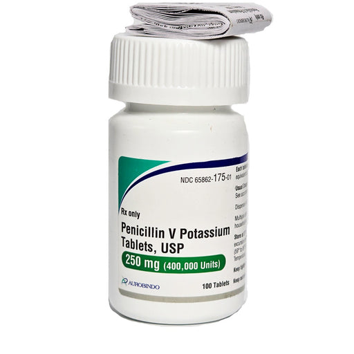 Penicillin V Potassium Antibiotic Tablets 250 mg by Aurobindo NDC 65862-0175-01