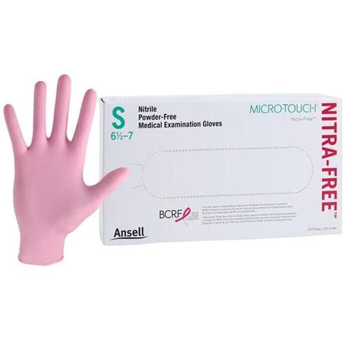 Pink Nitrile Gloves Ansell Micro Touch