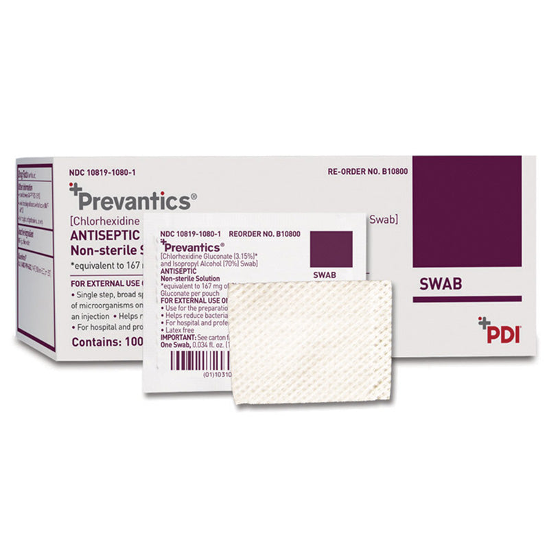 Prevantics Antiseptic Prep Pads with Chlorhexadine Gluconate and Isopropyl Alcohol