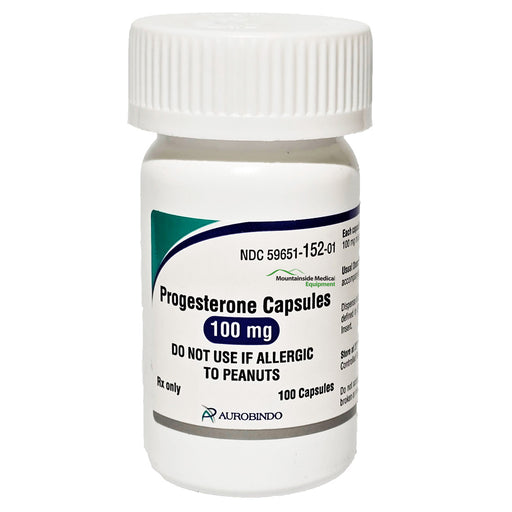 Progesterone 100 mg Capsules 100 Count by Aurobindo Pharma NDC 59651-0152-01