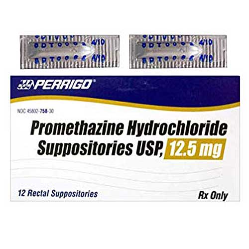 Promethazine Hydrochloride Suppositories 12.5 mg 12 Count