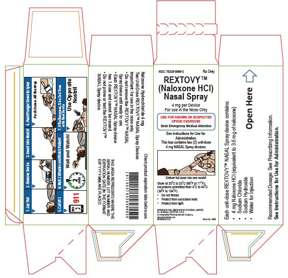 Packing Label for Rextovy Naloxone Nasal Spray 4 mg