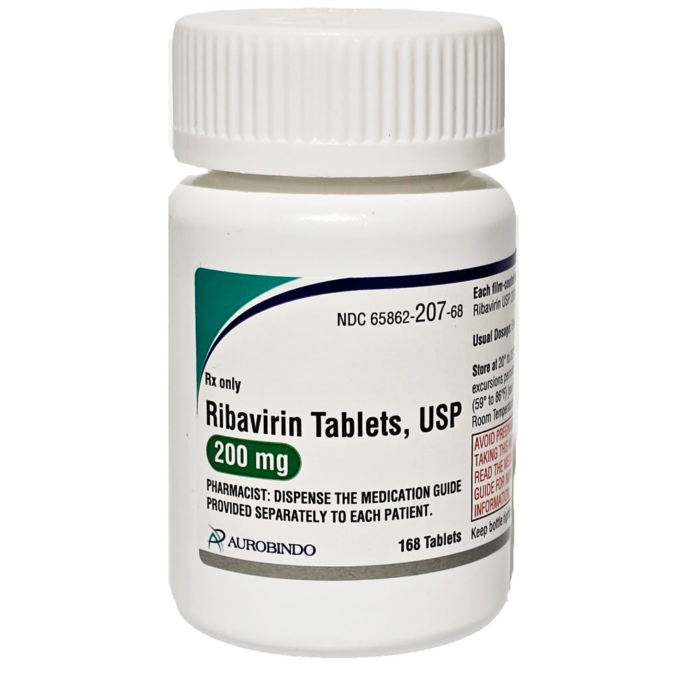 Ribavirin Tablets 200 mg by Aurobindo 168 Count by Aurobindo Pharma NDC 65862-0207-68