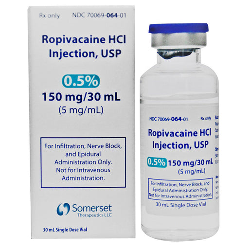 Ropivacaine HCL for Injection 0.50% 5 mg/mL Single-Dose Vial 30mL