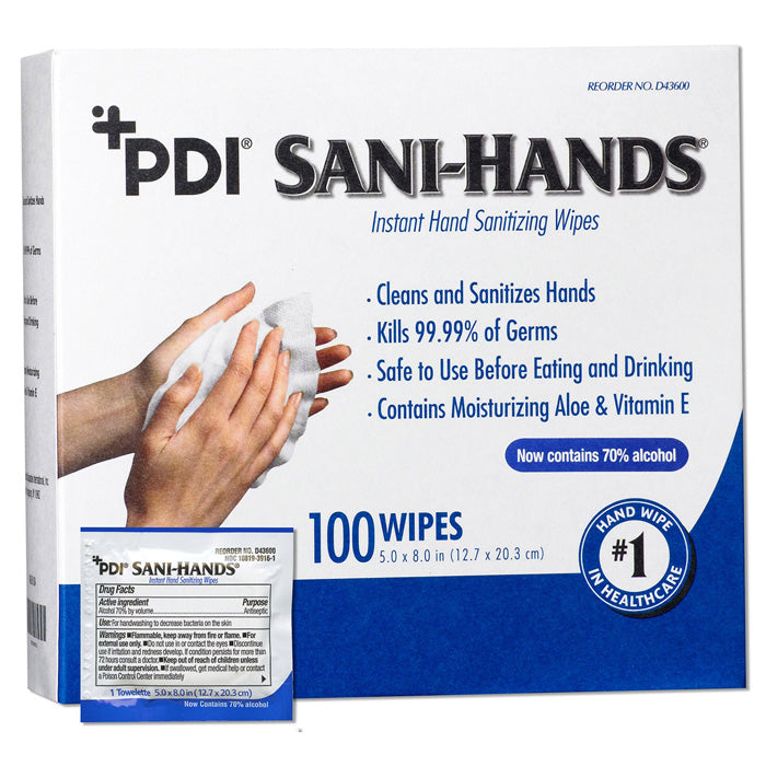 Sani Hands Instant Hand Sanitizing Wipes by PDI D43600