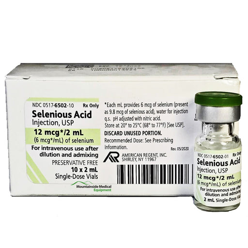 Selenious Acid Injection 12 mcg/ 2 mL Single-Dose Vials 2 mL x 10/Tray by American Regent 