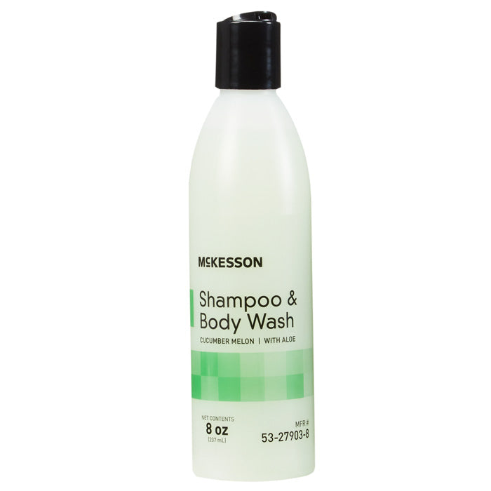 Shampoo and Body Wash with Cucumber Melon Scent, Flip-Top Cap 8 oz