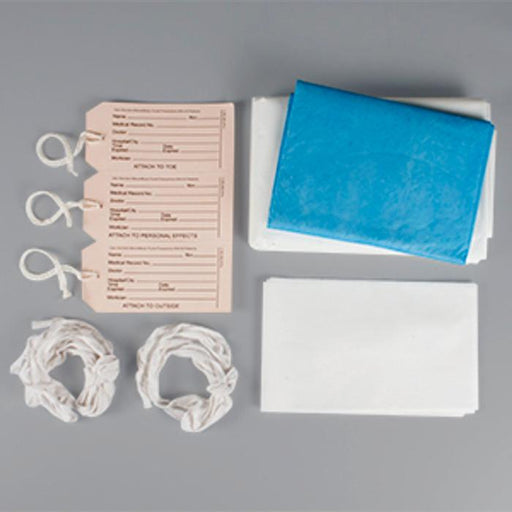 Post-Mortem Shroud Kit with hygienic materials for respectful and sanitary handling in healthcare settings.