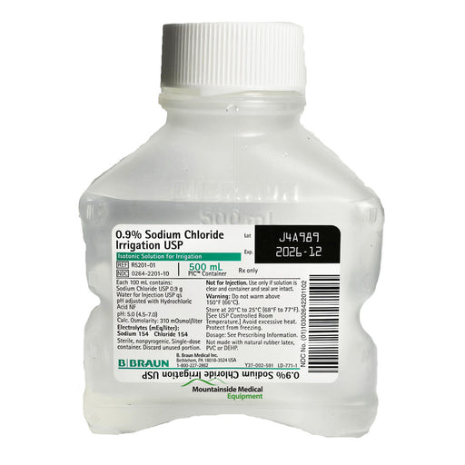 Sodium Chloride 0.9% Irrigation Saline Solution 500 mL Braun R5201-01