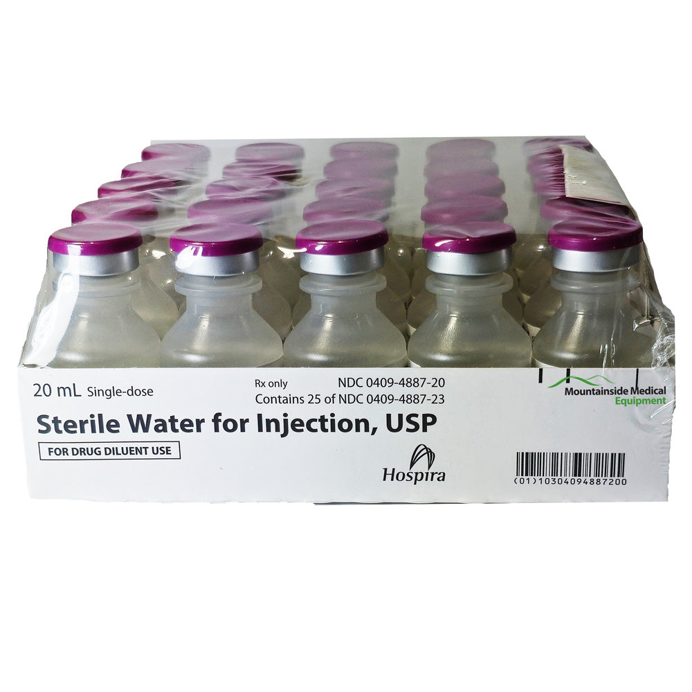 Sterile Water for Injection 20 mL vial for medication dilution and safe healthcare solutions in intravenous therapies.