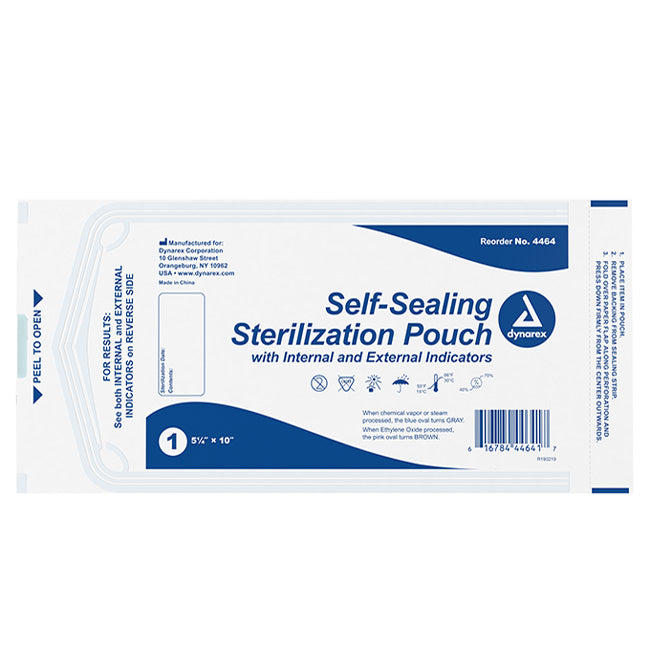 Sterilization Pouches 5" x 10" for secure medical and dental tool storage, ensuring hygiene and effective infection control.