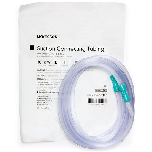 Suction Tubing, Clear 1/4 Inch I.D. 10 Foot Length, Sterile