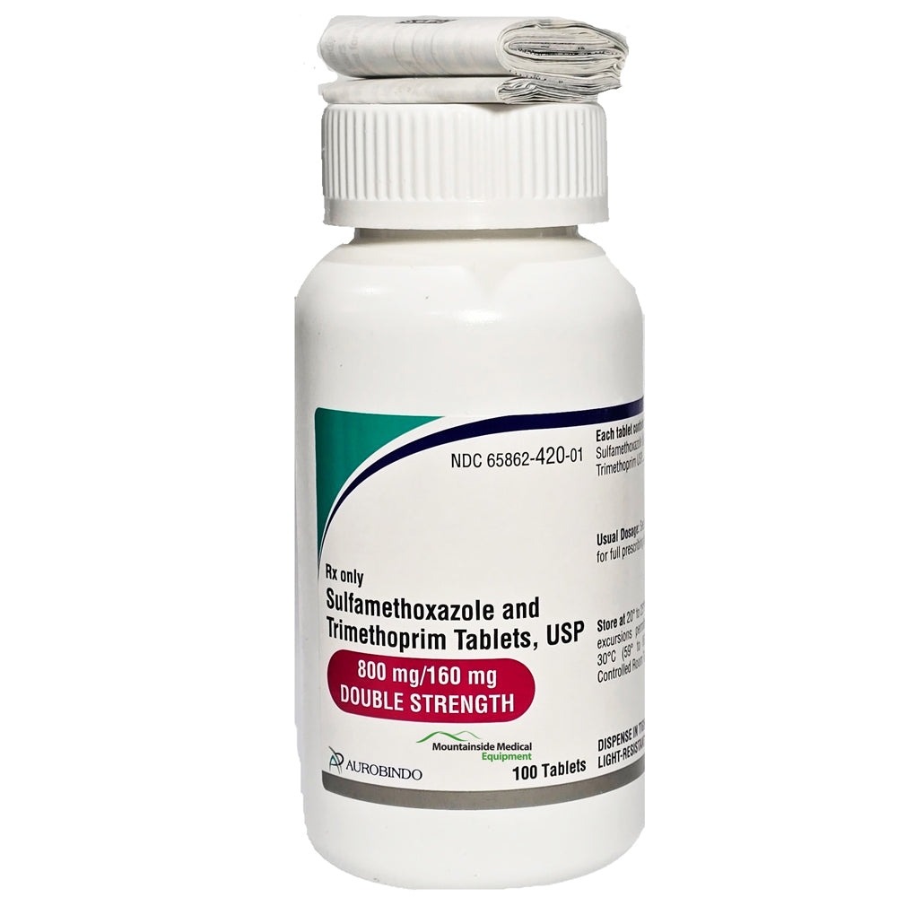 Sulfamethoxazole and Trimethoprim 800mg_160 mg Double Strength Tablets by Aurobindo NDC 65862-0420-01