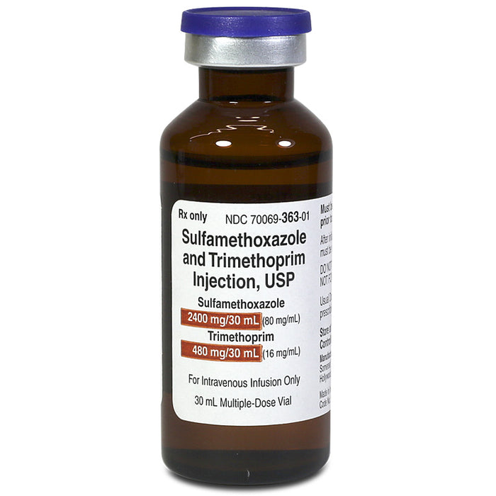 Sulfamethoxazole and Trimethoprim Injection Multiple-Dose Vial 30 mL used for bacterial infection treatment and effective antibiotic therapy.