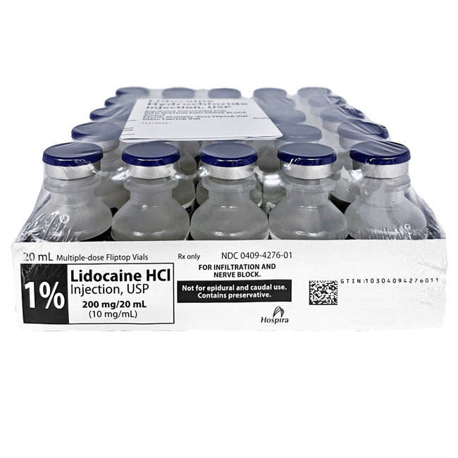 Tray of Lidocaine Hydrochloride 1% Injection 20mL tray by Pfize
