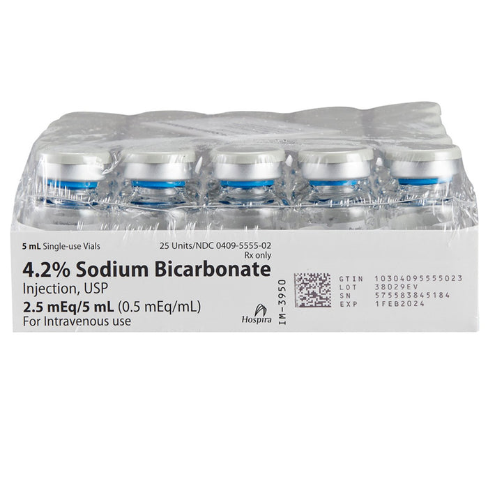 Sodium Bicarbonate 4.2% Injection vial for treatment of metabolic acidosis, pH balance restoration, and electrolyte stabilization.