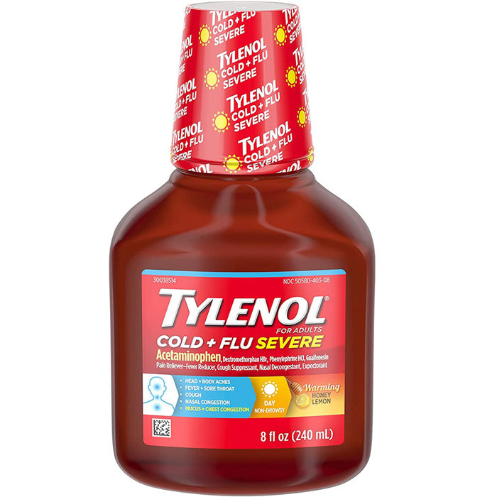 Tylenol Cold and Flu Warming Liquid Daytime Cough and Severe Congestion 