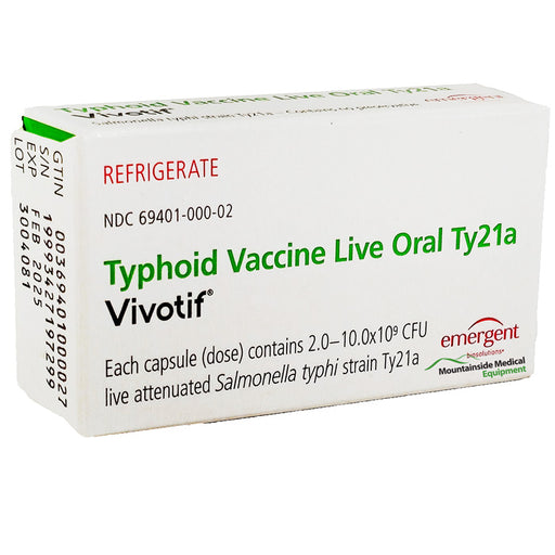 Vivotif (Typhoid Vaccine Live Oral Ty21a) packaging, crucial for typhoid prevention and strengthening immune health for travelers.